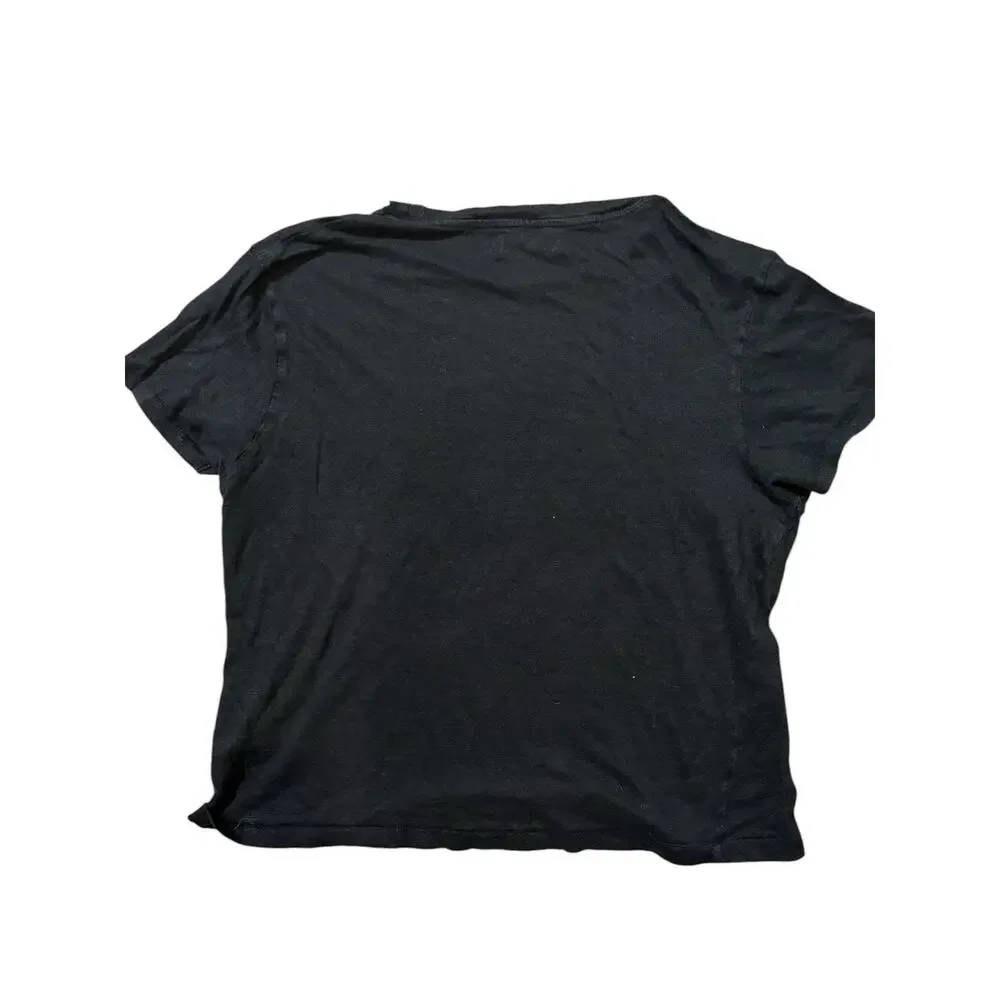 Anine Bing Black Womens Tee T-Shirt size Small 100% linen - Picture 2 of 5